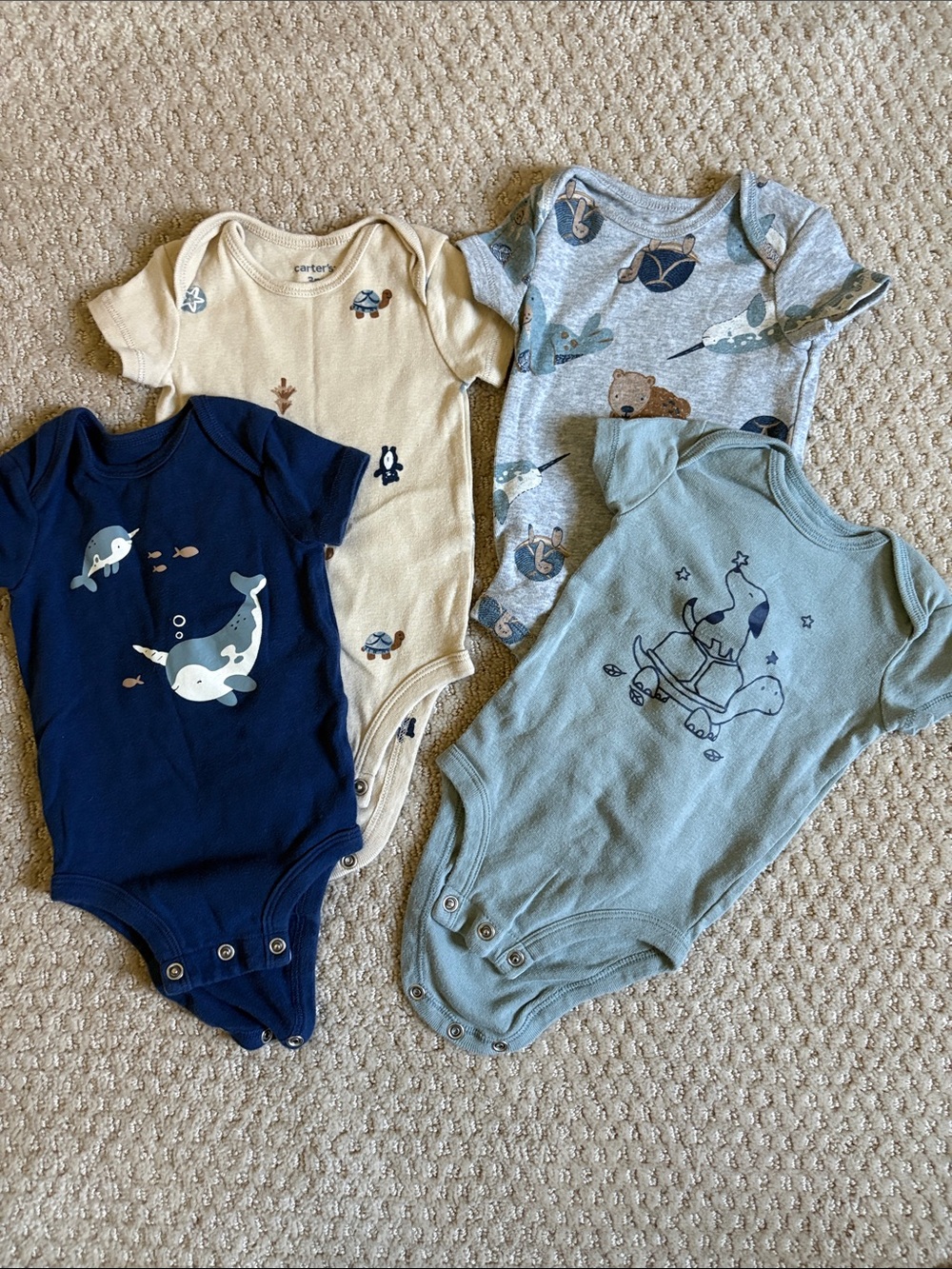 Set of 4 carters onesies